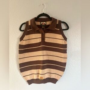 FB County Charlie Brown Striped Sleeveless Polo
